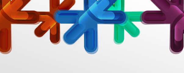 Abstract glossy crosses background for business or technology presentations, internet posters or web brochure covers