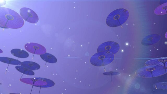 Japanese Chinese umbrella parasol  particle loop animation
