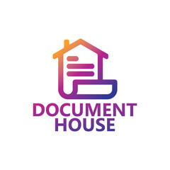 Paper document house logo template design