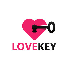 Love open key logo template design