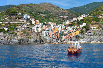 Fototapeta na wymiar The fishing villages of Monterosso al Mare,Vernazza, Corniglia, Manorola and Riomaggioresof the Cinque Terra Liguria Italy