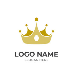 old crown logo template with flat brown color style