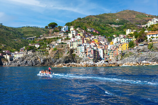 The fishing villages of Monterosso al Mare,Vernazza, Corniglia, Manorola and Riomaggioresof the Cinque Terra Liguria Italy