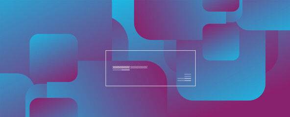 Fototapeta premium Square shapes composition geometric abstract background. 3D shadow effects and fluid gradients. Modern overlapping forms