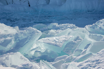 Time lapse of Ice hummocks. Lake Baikal. Siberia.