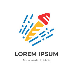 firework logo concept with flat colorful style
