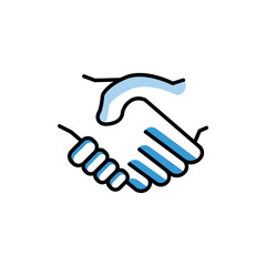 Handshake icon. deal, partner, Business symbol. Two Tone line colored Design. the icon can be used for application icon, web icon, infographics , Editable stroke. Design template vector