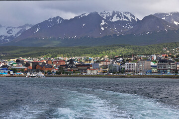 Seaport in Ushuaia city on Tierra del Fuego, Argentina