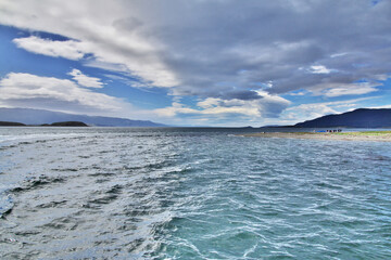 The cruise on Beagle channel close Ushuaia city, Tierra del Fuego, Argentina