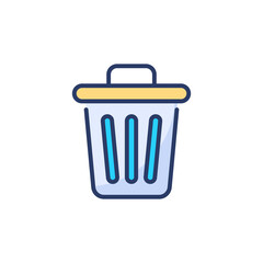Dustbin icon in vector. Logotype