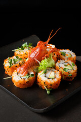 sushi with crayfish and avocado