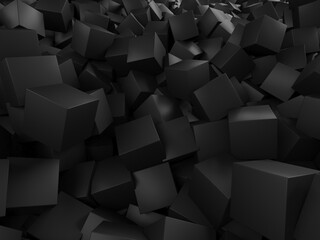 Abstract Dark Cubes Futuristic Design Background