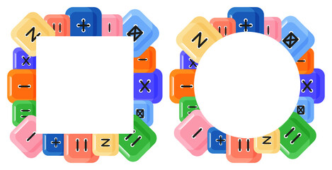 Set of frame templates with clothing buttons.