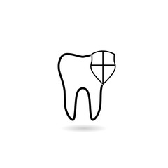 Protected tooth icon with shadow