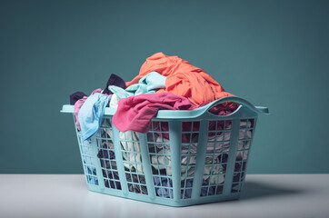 Washing basket full of clothes