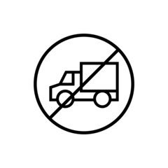No truck sign. forbidden red road sign, No Truck Sign, Prohibition Of Truck icon, isolated on white background