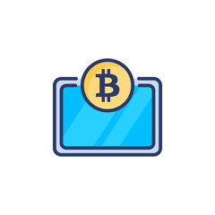 Online Bitcoin icon in vector. Logotype