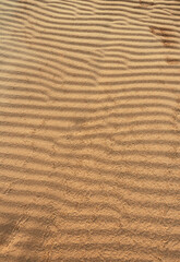 sand texture on a desert dune with patterns in the form of waves created by the wind