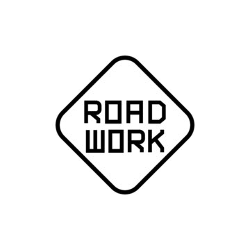 Road work ahead sign icon, isolated on white background