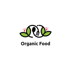 Fototapeta premium organic food logo vector concept, icon, element, and template for business