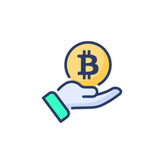 Give Bitcoin icon in vector. Logotype