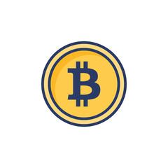 Bitcoin icon in vector. Logotype