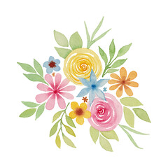 Hand drawn watercolor floral illustration 