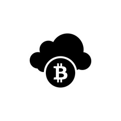 Cloud Bitcoin icon in vector. Logotype