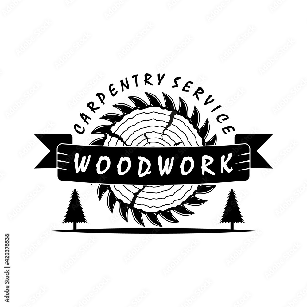 Poster carpenter logo vector vintage illustration template design