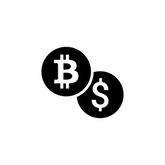 Bitcoin Vs Droller icon in vector. Logotype