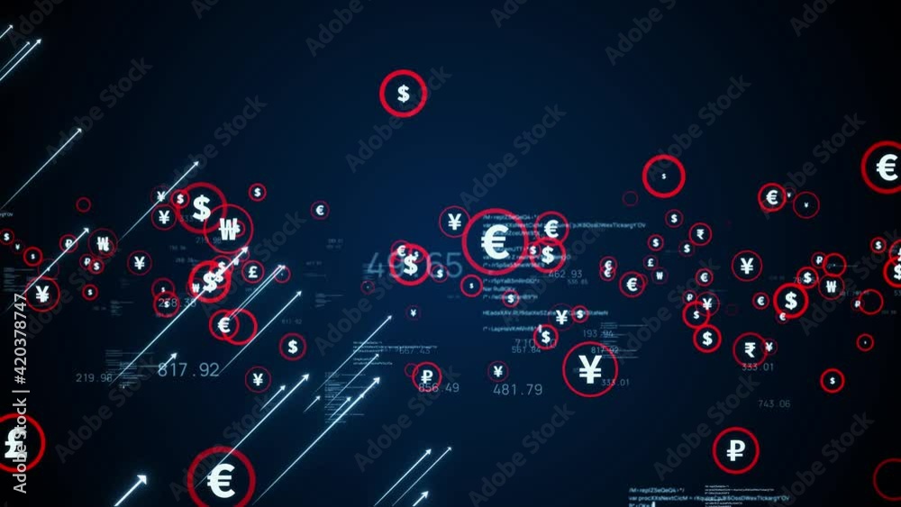 Aufkleber 通貨と上昇イメージ　経済成長　インフレーション