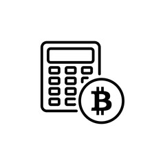 Bitcoin Calculator icon in vector. Logotype