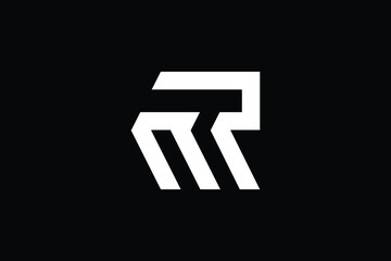 RM logo letter design on luxury background. MR logo monogram initials letter concept. RM icon logo design. MR elegant and Professional letter icon design on black background. R M MR RM