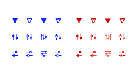 Filter sort illustation vector line icon