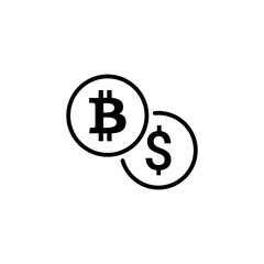 Bitcoin Vs Droller icon in vector. Logotype