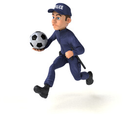 Fun 3D illustration of a cartoon Police Officer