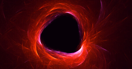 3D rendering abstract multicolored fractal light background with bright center