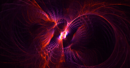 3D rendering abstract colorful fractal light background