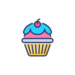 Cup Cake icon in vector. Logotype