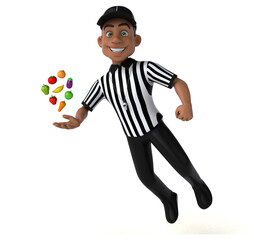 Fun 3D Illustration of an american Referee