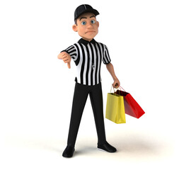 Fun 3D Illustration of an american Referee