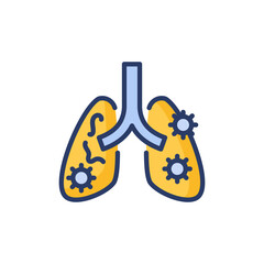 Lungs Infection icon in vector. Logotype