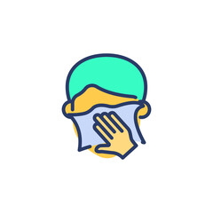 Covered face icon in vector. Logotype