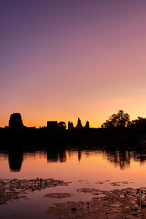 Fototapeta na wymiar Sunrise at Ankor Wat in Cambodia