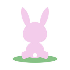 Cute, sweet bunny face with ears, decoration in cartoon style isolated on white background. Fashion print, adorable character rabbit. Easter greetings.