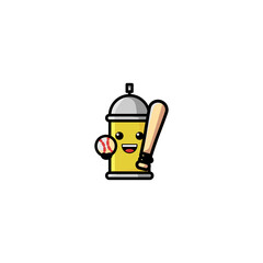Spray Cartoon Vector Illustration Design. With Outline, Cute, And Simple Style.