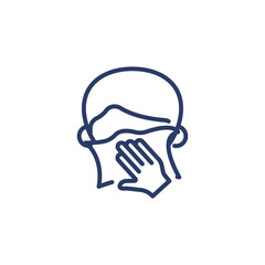 Covered face icon in vector. Logotype