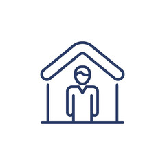 Stay at home icon in vector. Logotype