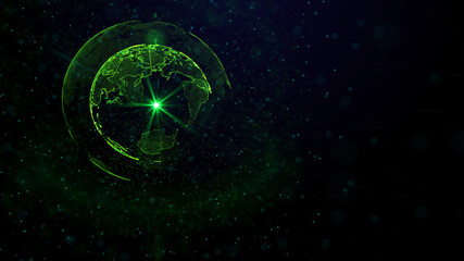 Digital green planet of Earth, 3D animation © yauhenka
