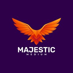 Obraz premium Vector Logo Illustration Bird Gradient Colorful Style.